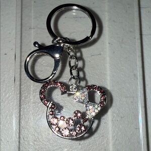 Fashion Jewelry Pink and Silver Bear Key Holder